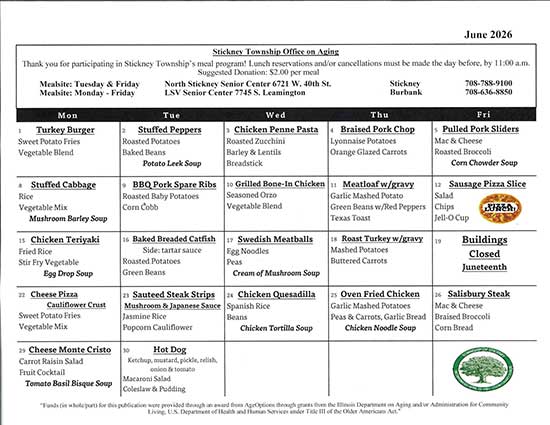 Meal Menu